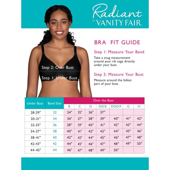 Vanity Fair SZ 40D Radiant Collection Women's Underwire Bra - Magenta Disco Lace - Picture 7 of 8